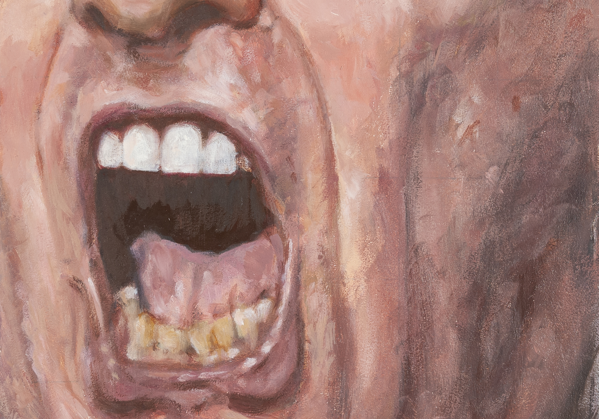 Panting of a yelling mouth